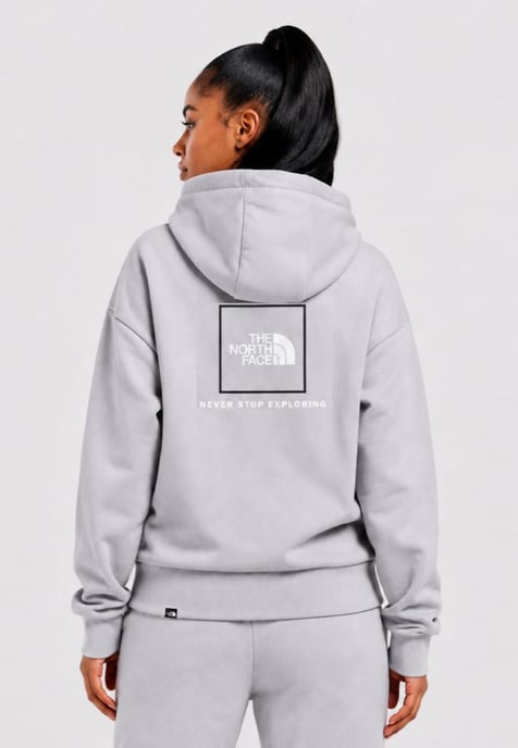 The North Face Womens Back New Fine Box Hoodie in Grey - Image 2