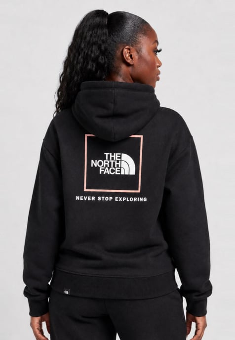 The North Face Womens Back New Fine Box Hoodie in Black - Image 2