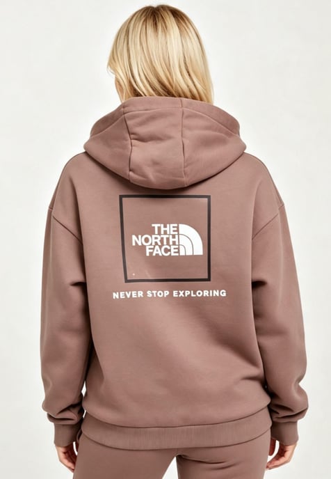 The North Face Womens Back New Fine Box Hoodie in Deep Taupe - Image 2
