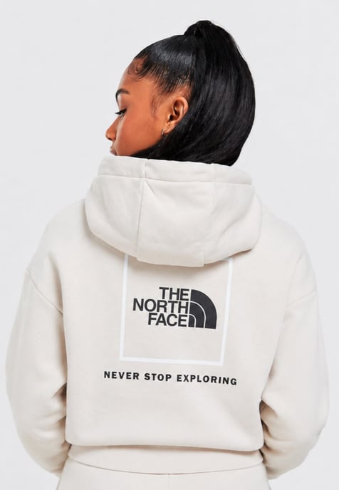 The North Face Womens Back New Fine Box Hoodie in Moonlight Ivory - Image 2