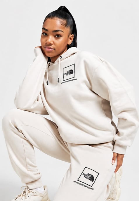 The North Face Womens Back New Fine Box Hoodie in Moonlight Ivory - Image 3