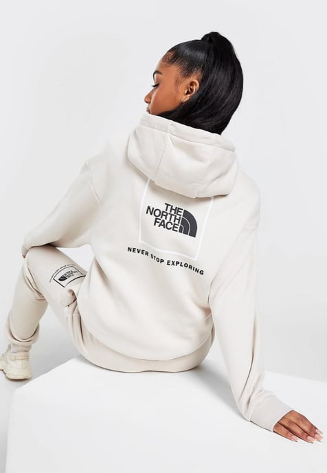 The North Face Womens Back New Fine Box Hoodie in Moonlight Ivory - Image 4