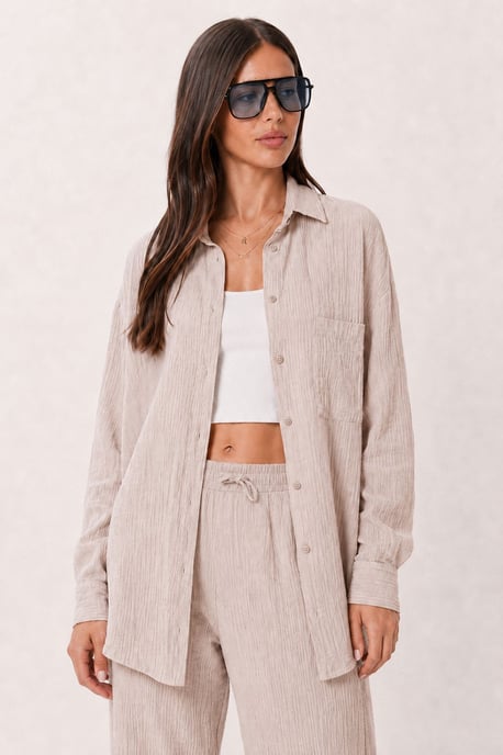 High Waist Wide Leg Two-Piece Co-ord Set with Shirt Collar - Image 2