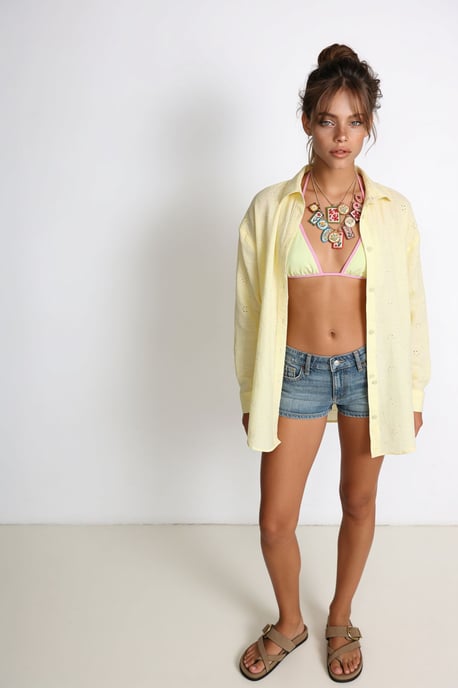 Getextureerde Geborduurde Lange Mouwen Shirt met Knopsluiting - Image 3