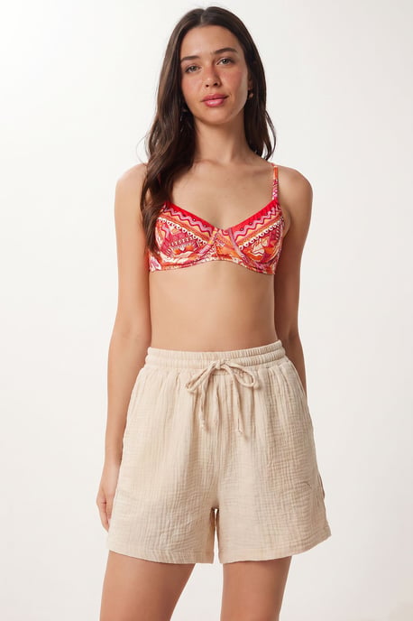 High Waist Wide Leg Cotton Shorts - Image 2