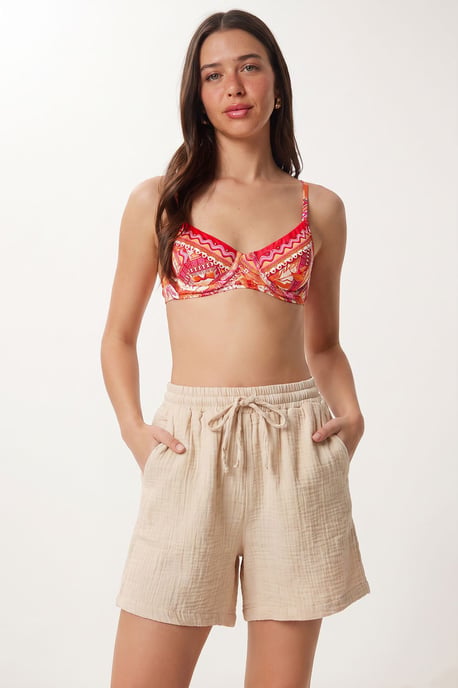 High Waist Wide Leg Cotton Shorts - Image 3