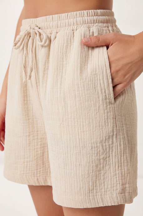 High Waist Wide Leg Cotton Shorts - Image 4
