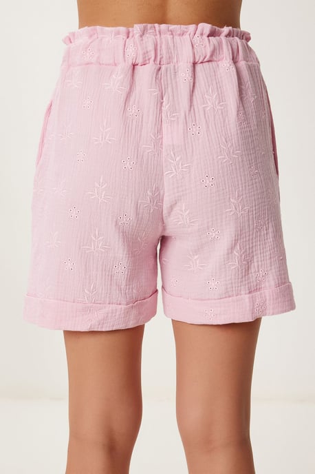 High Waist Drawstring Mini Shorts with Binding Detail - Image 6