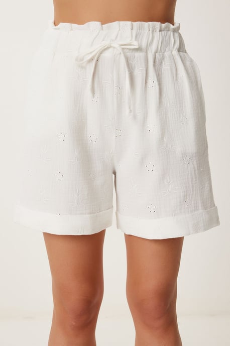 Hoge Taille Mini Shorts met Trekkoord en Binding Detail - Image 4
