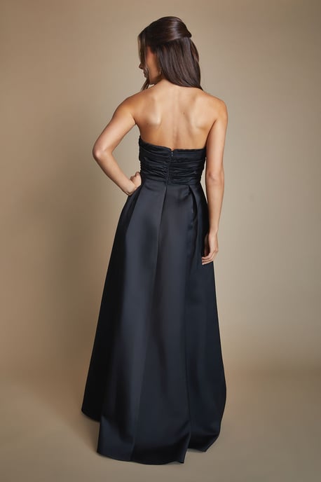 Bandeau Structured Column Maxi Bridesmaid Dress With Overskirt - Image 3