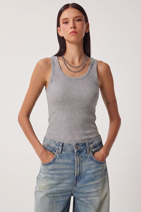 Fitted U-hals Gebreide 2-Pack Tanktop - Image 4