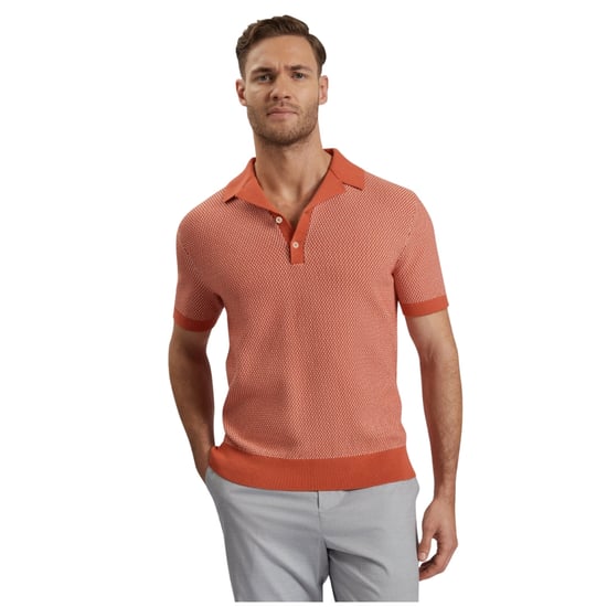 Ted Baker Gregry Small Stitch Red Knitted Polo - Image 2