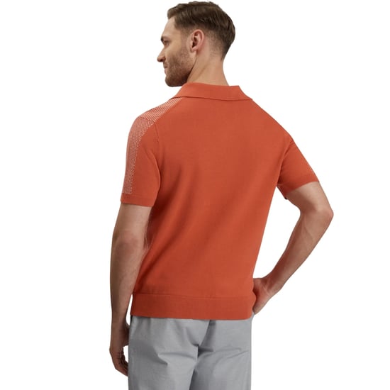 Ted Baker Gregry Small Stitch Red Knitted Polo - Image 3