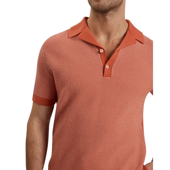 Ted Baker Gregry Small Stitch Red Knitted Polo - Image 4