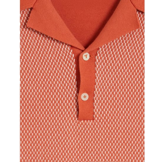 Ted Baker Gregry Small Stitch Red Knitted Polo - Image 6