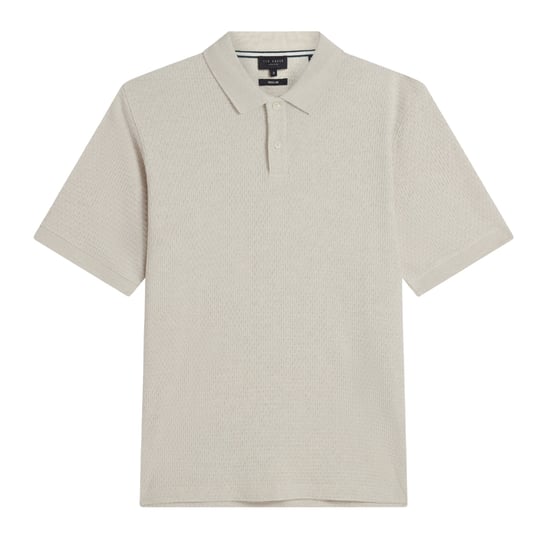 Ted Baker Redman Regular Textured Ecru Polo Shirt - Image 1