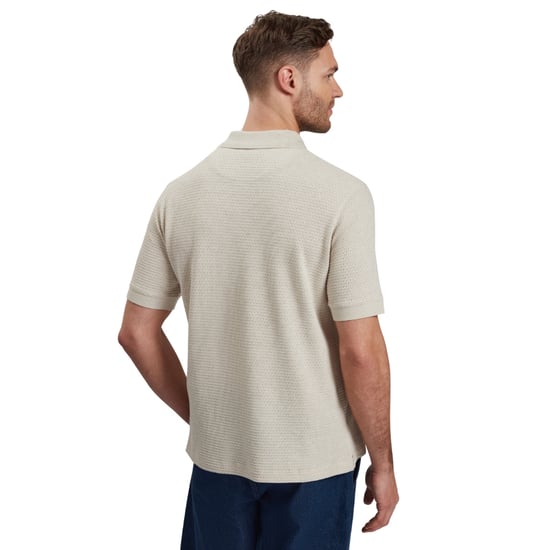 Ted Baker Redman Regular Textured Ecru Polo Shirt - Image 3