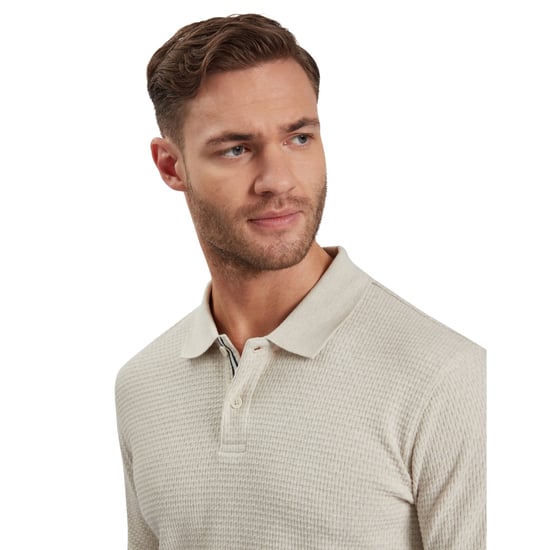 Ted Baker Redman Regular Textured Ecru Polo Shirt - Image 4