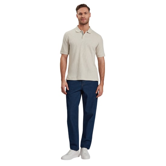 Ted Baker Redman Regular Textured Ecru Polo Shirt - Image 5