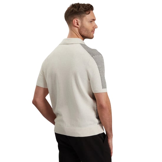 Ted Baker Gregry Small Stitch Natural Stickad Pikétröja - Image 3
