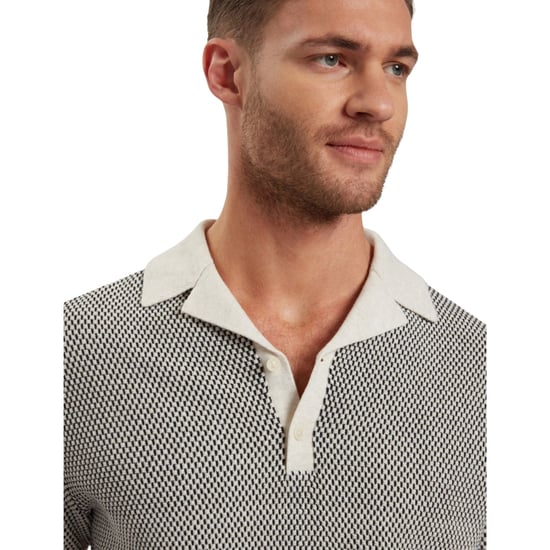 Ted Baker Gregry Small Stitch Natural Stickad Pikétröja - Image 4