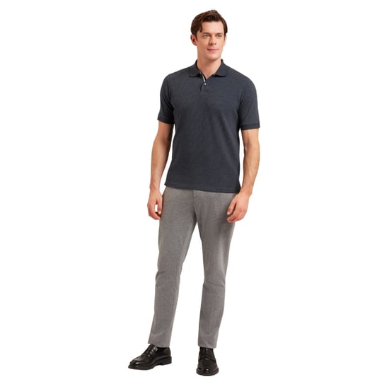 Ted Baker Redman Regular Textured Navy Polo Shirt - Image 4