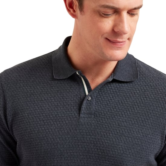 Ted Baker Redman Regular Textured Navy Polo Shirt - Image 6