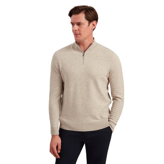 Ted Baker Kurnle T-söm Stickad Kamelfärgad Tröja Med Halv Dragkedja - Image 4