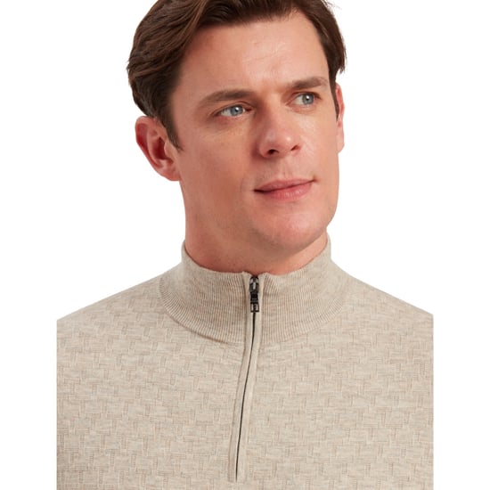 Ted Baker Kurnle T-söm Stickad Kamelfärgad Tröja Med Halv Dragkedja - Image 5
