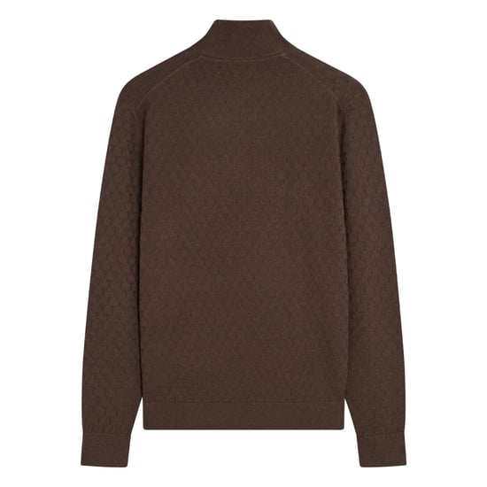 Ted Baker Kurnle T-söm Stickad Halv Dragkedja Brun Tröja - Image 2