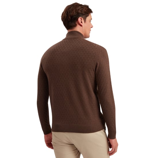 Ted Baker Kurnle T-söm Stickad Halv Dragkedja Brun Tröja - Image 6