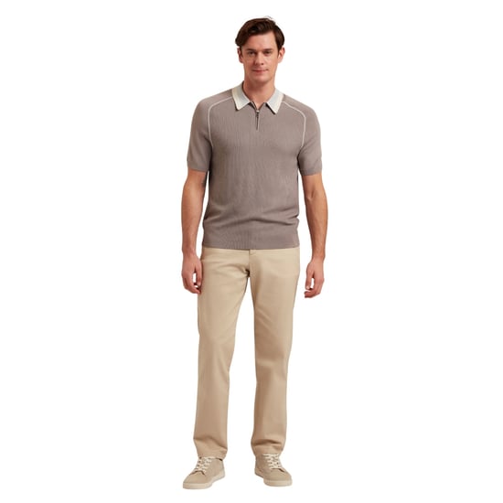 Ted Baker Bernads Regular Fit Stone Chino - Image 5