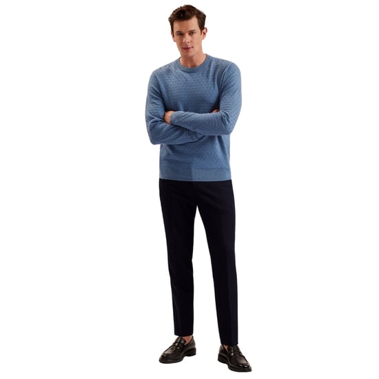 Ted Baker Loung T Stitch Crew Neck Blue Jumper - Image 3