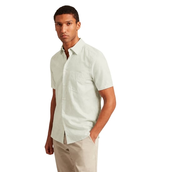 Ted Baker Palomas Pale Green Linen Shirt - Image 2