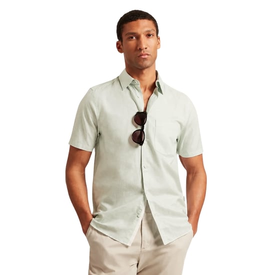 Ted Baker Palomas Pale Green Linen Shirt - Image 4