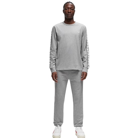 Fred Perry T-shirt Met Lange Mouwen En Getaped Patroon In Staalgrijs - Image 2