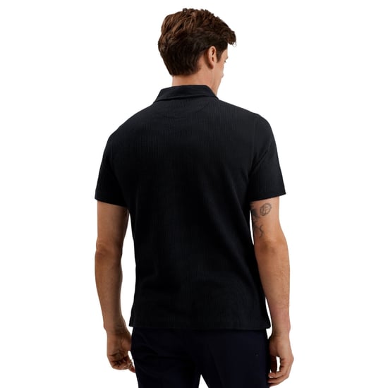 Ted Baker Elgrave Regular Getextureerde Polo Met Halve Rits In Marineblauw - Image 2