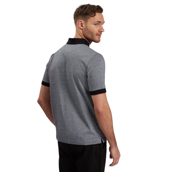Ted Baker Auguso Regular Tonal Jacquard Navy Polo Shirt - Image 2