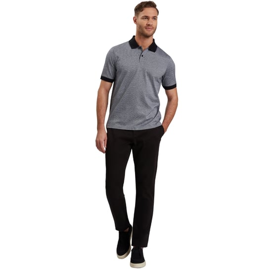Ted Baker Auguso Regular Tonal Jacquard Navy Polo Shirt - Image 5