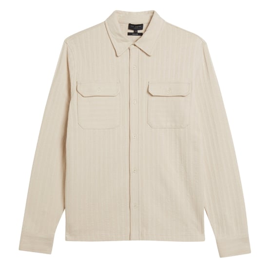 Ted Baker Belza Regular Fit Textured Beige Shirt - Image 1