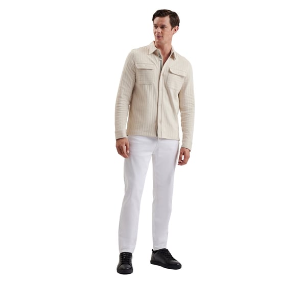 Ted Baker Belza Regular Fit Textured Beige Shirt - Image 3