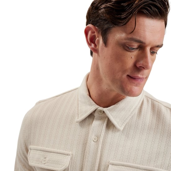 Ted Baker Belza Regular Fit Textured Beige Shirt - Image 5
