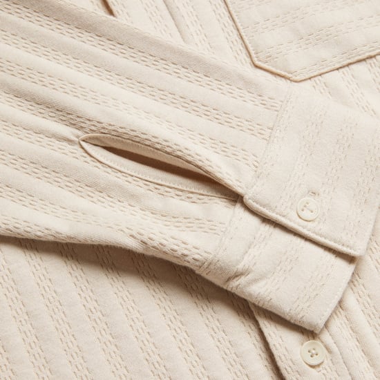 Ted Baker Belza Regular Fit Textured Beige Shirt - Image 6