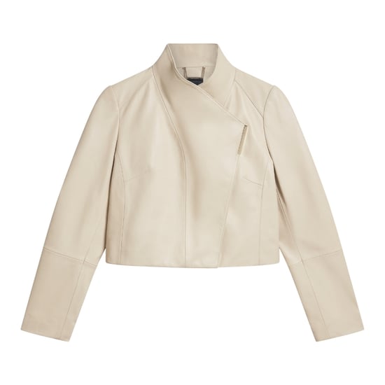 Ted Baker Riyoze Leren Cropped Wikkeljas In Ivoorkleur - Image 1
