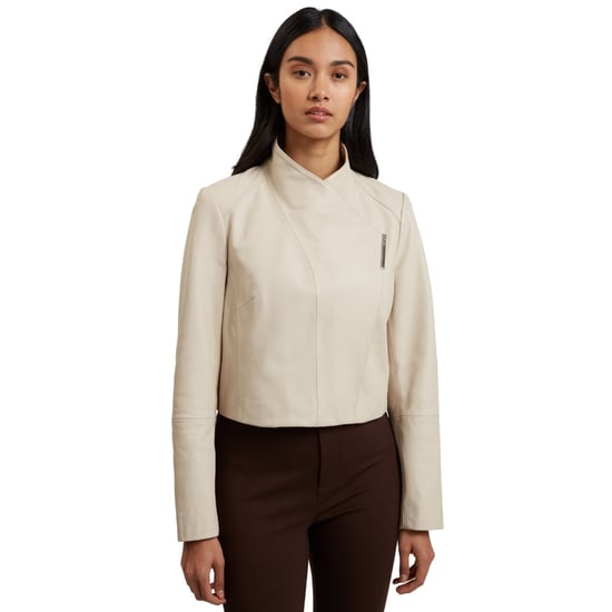 Ted Baker Riyoze Leren Cropped Wikkeljas In Ivoorkleur - Image 3