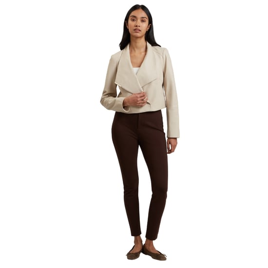 Ted Baker Riyoze Leren Cropped Wikkeljas In Ivoorkleur - Image 4