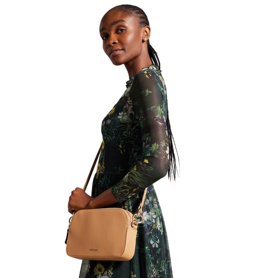 Ted Baker Darcelo Branded Webbing Leather Taupe Camera Bag - Image 4