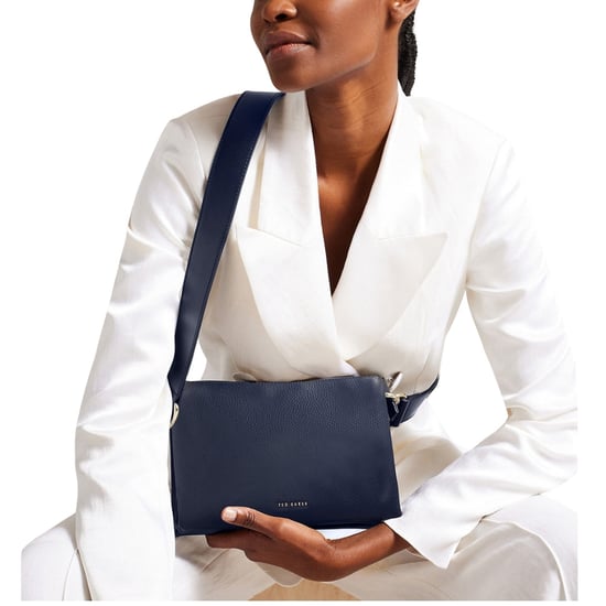 Ted Baker Darceyy Branded Webbing Leather Dark Blue Crossbody Bag - Image 6