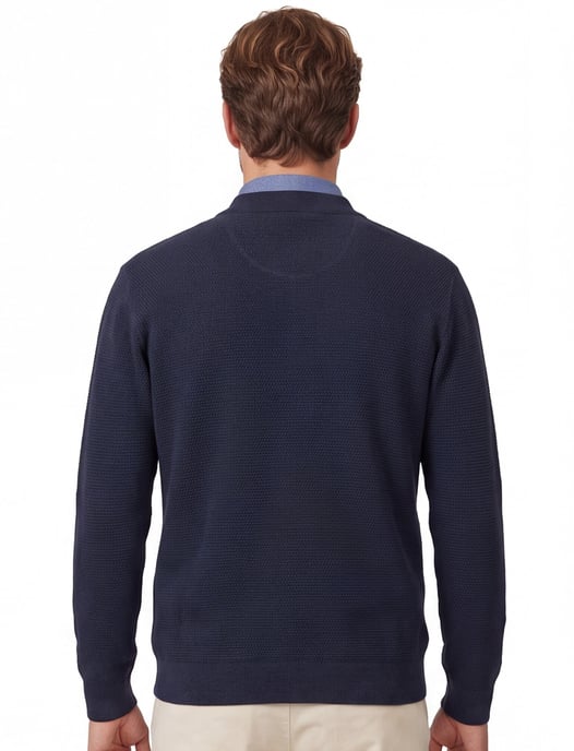 Vest Casa Moda donkerblauw gebreid - Image 2