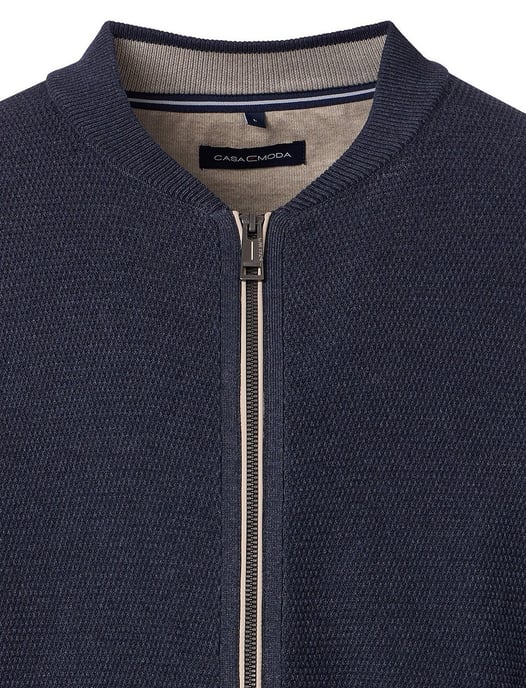 Vest Casa Moda donkerblauw gebreid - Image 3